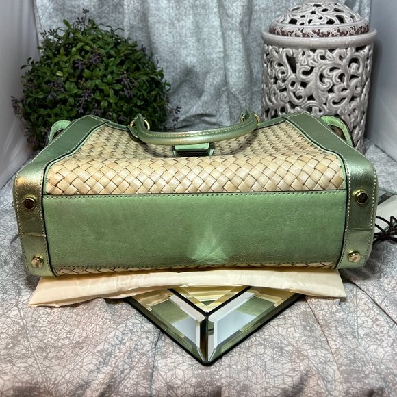 Coach Straw Bag with Leather and Suede Trim - Picture 6 of 11